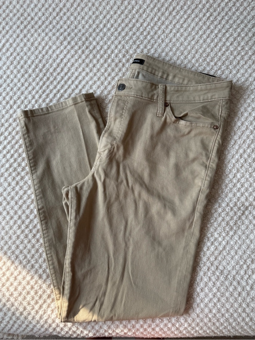 Men's Beige Slim Fit Jeans